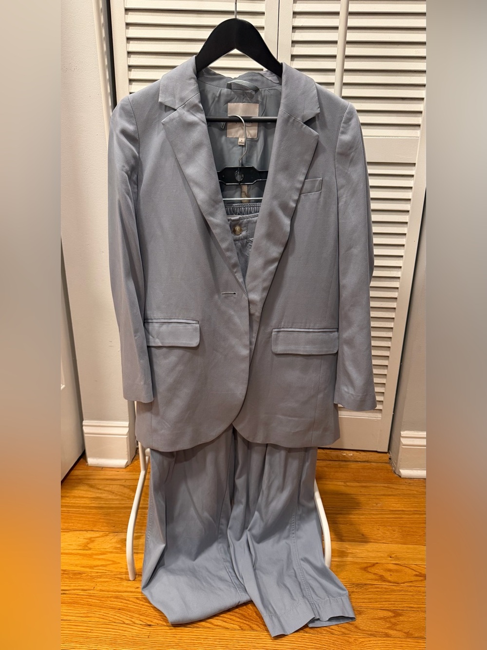 Madewell The Larsen Blazer S And The Neale Straight Leg Pant Overcast Blue 2P